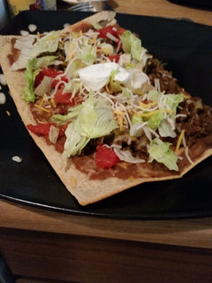 A picture of Skinny taco pizza.