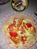 Fajita con filete de pollo empanado