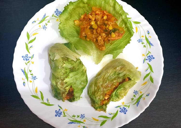 Simple Way to Make Homemade Spicy Cheese and Corn Lettuce Wrap