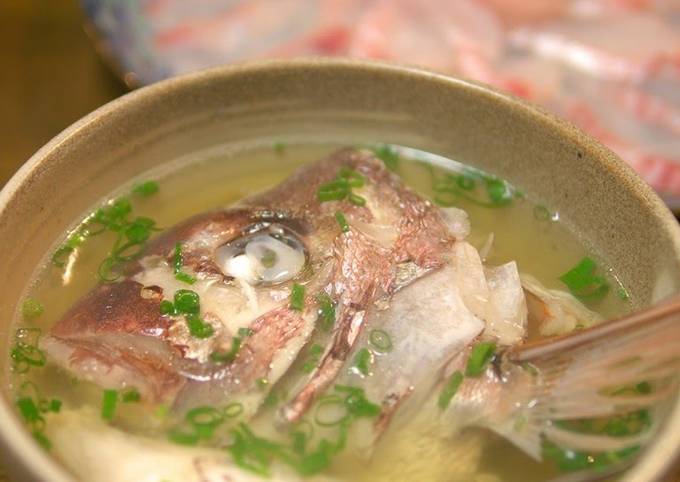 Simple Way to Prepare Award-winning Madai Ushiojiru (Red Sea Bream Fishbone Soup)