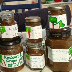 A picture of Rhubarb and ginger jam.