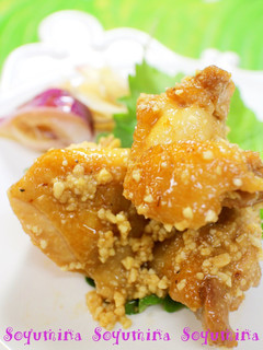A picture of Chicken Thigh Sauté with Nuts, Garlic, Butter, & Soy Sauce.