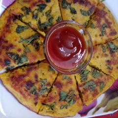 A picture of Mix dal & methi pan handva (savoury methi pan cake).