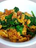 Telur Tomato Goreng with Baby Spinach