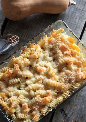 Une photo de Gratin de pâtes butternut & comté