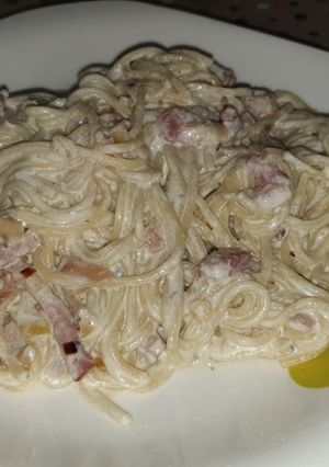 Una foto de Pasta con queso azul