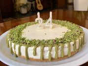 Una foto di cheesecake pistacchio