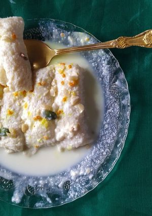 A picture of মালাই রোল (malai roll recipe in Bengali).
