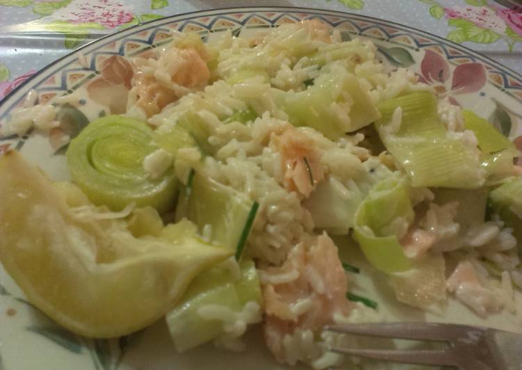 Recipe of Favorite Salmon and Leek Risotto