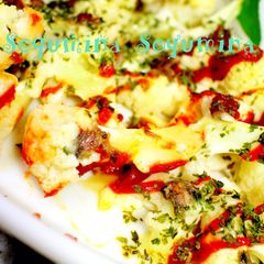 A picture of Scorched Cauliflower and Anchovy Mayo Ketchup Stir-Fry.