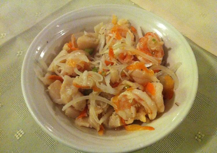 Recipe of Quick Garifuna Style Ceviche (Honduras) Shrimp And Conch