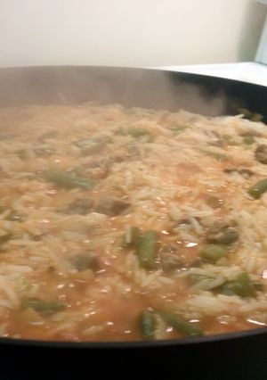 A picture of Moe's Rice and Beans.