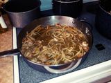 Shrimp & white clam sauce linguini