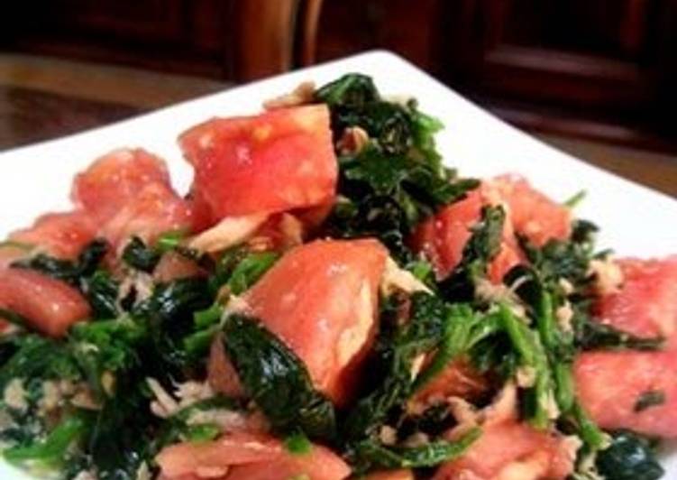 Recipe of Super Quick Homemade Spinach and Tomato Tuna Dressing