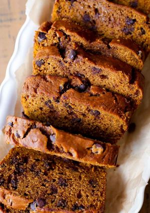 A picture of Gf and Vegan Pumpkin Bread.