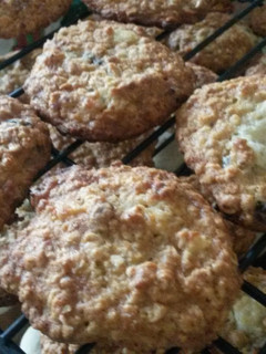 A picture of Blue Cheese Oatmeal Cookies with Cranberries.