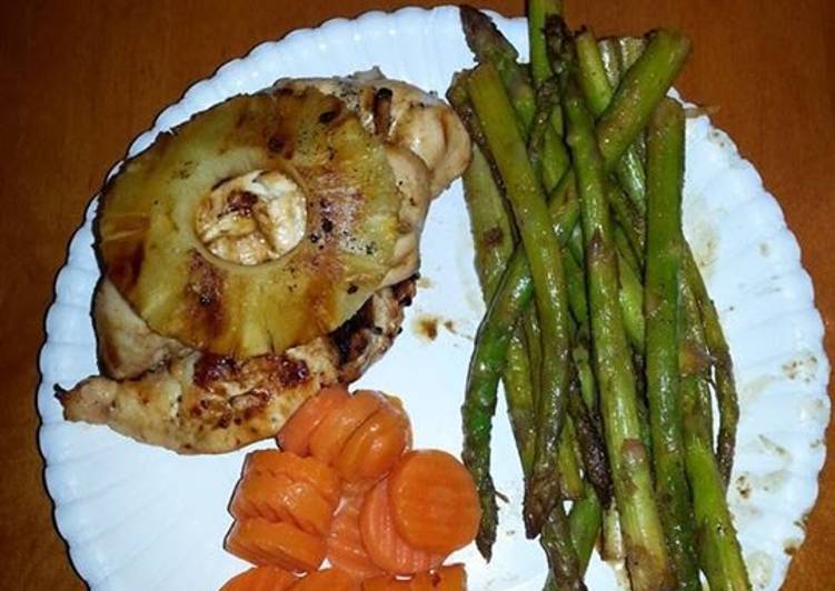 Easiest Way to Prepare Hawiian Chicken with Creole Asparagus in 15 Minutes for Family