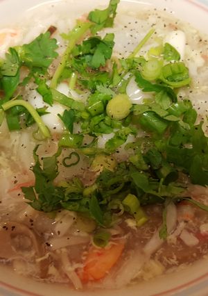 A picture of White Asparagus Crab Soup (Sup man cua).