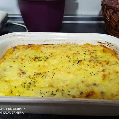 Pastel de carne con queso gratinado ? Receta de María Consuelo Ortega-  Cookpad