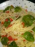 Linguine with crab chilli and watercress