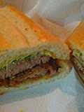 Lamb and beef on Cuban bread