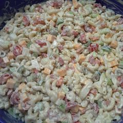 A picture of Creole Macaroni Salad with Garlic Buttermilk Dressing.