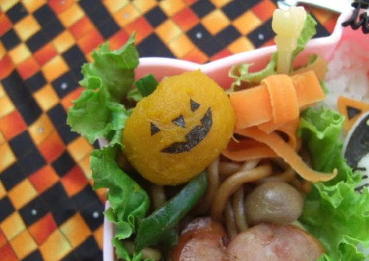 Recipe of Homemade Halloween Ghost Pumpkin Character For Bentos