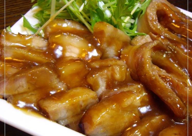 Recipe of Quick Sweet and Savory Oven-Braised Pork Belly