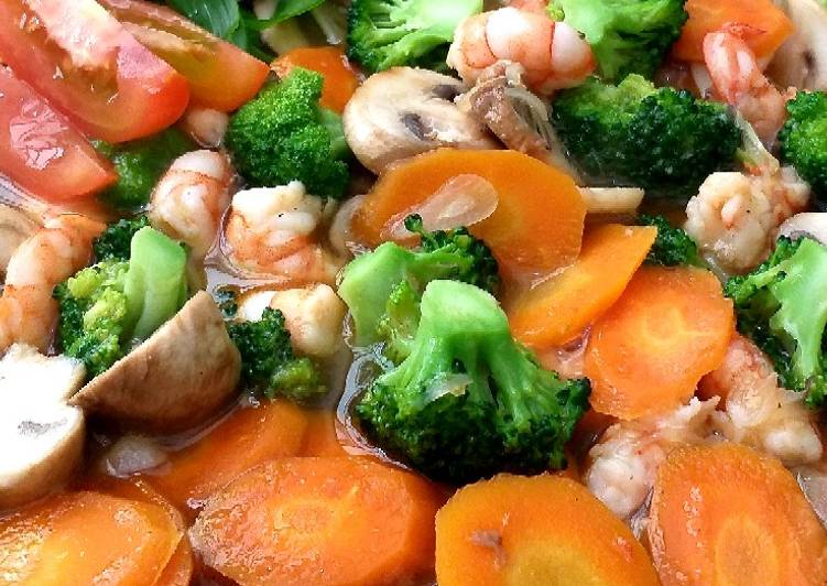 Cara Gampang Membuat Cah brokoli udang jamur saus tiram, Bikin Ngiler