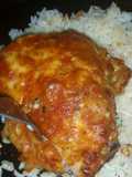 Cheese crusted tomato chicken thighs