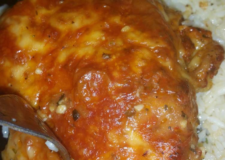 Easiest Way to Make Any-night-of-the-week Cheese crusted tomato chicken thighs