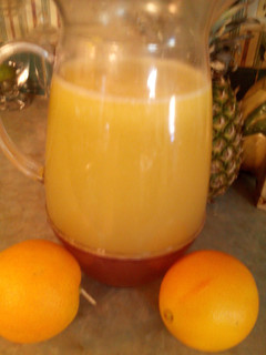 A picture of Sunshine's freshly squeezed orange juice.