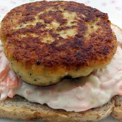 A picture of Chicken Burger With Carrot Tzatziki.