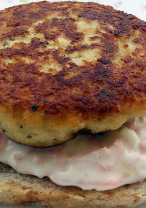 A picture of Chicken Burger With Carrot Tzatziki.