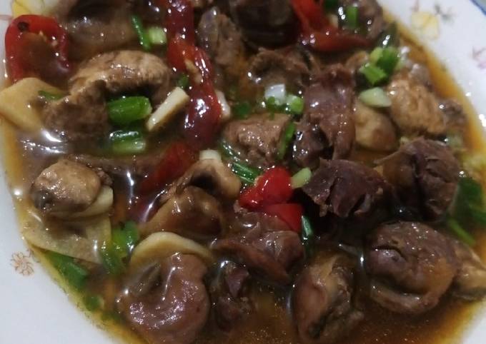 Cara Masakan Resep Tumis ati ampela dgn jamur kancing