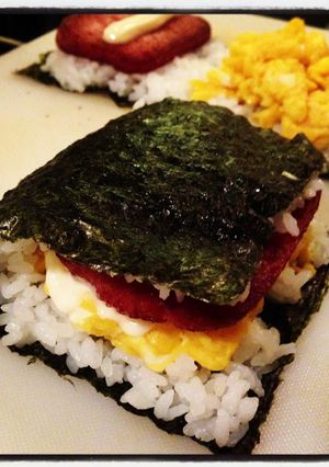 A picture of Fish Patty Onigiri Sandwich.