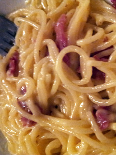 A picture of Bacon & Parmesan Pasta!!!.