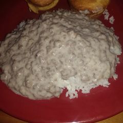 A picture of Hamburger Rice And Gravy.