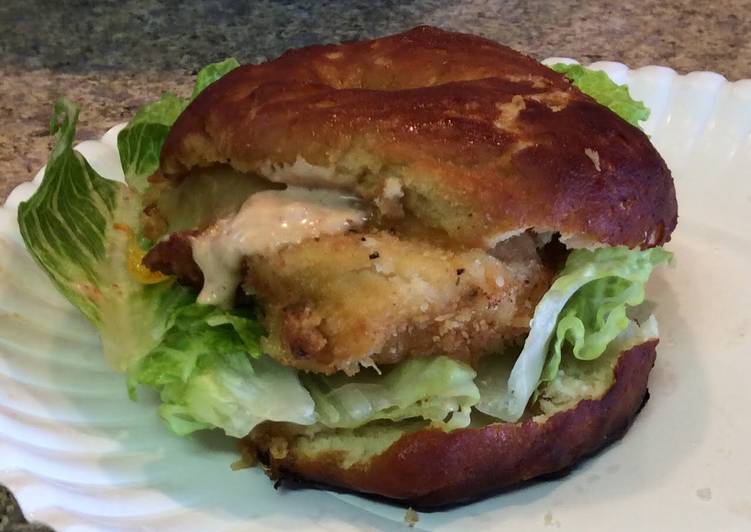 Easiest Way to Make Perfect Buffalo Chicken On Pretzel Bun