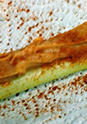 A picture of Peanut butter celery.