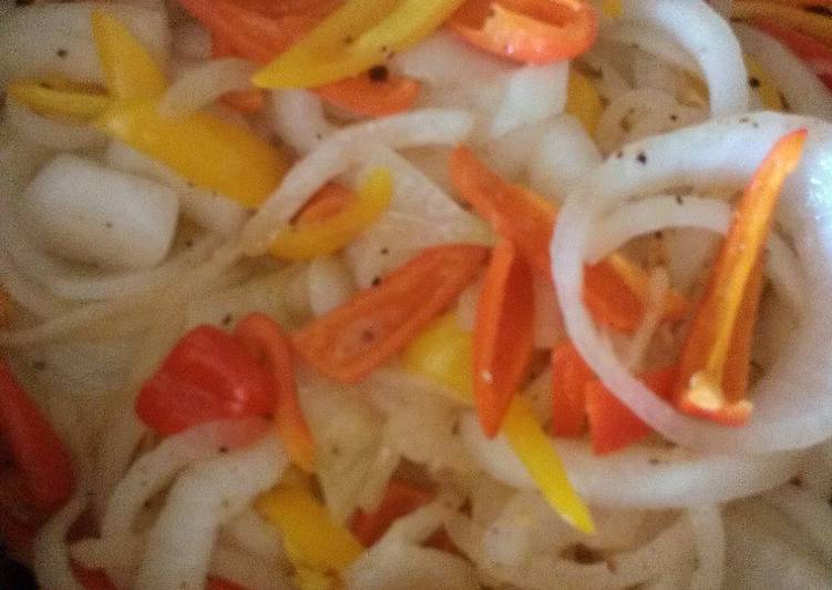 Recipe of Tasty Sauteed onions and peppers
