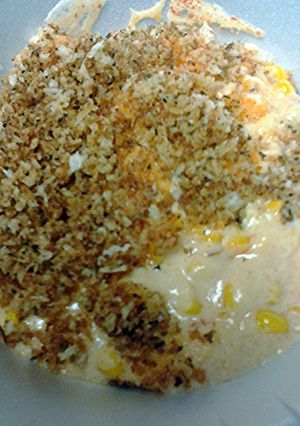 A picture of stovetop Chipotle corn casserole.