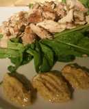 Pollo a la mostaza con rúcula