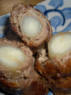 A picture of Beef Wrapped Burdock.