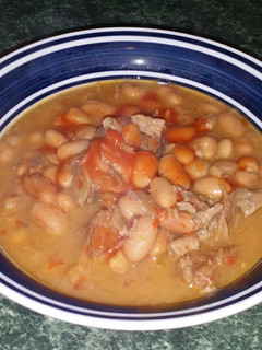 A picture of "Hot" Ham and Pinto Beans.