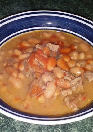 A picture of "Hot" Ham and Pinto Beans.