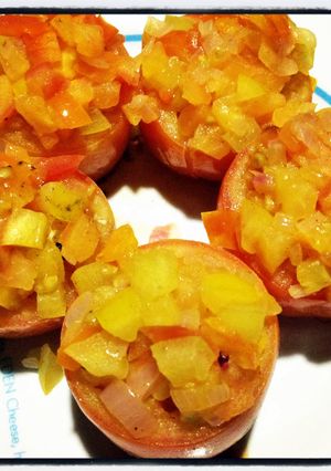 A picture of Pan-roasted Stuffed Tomatoes.