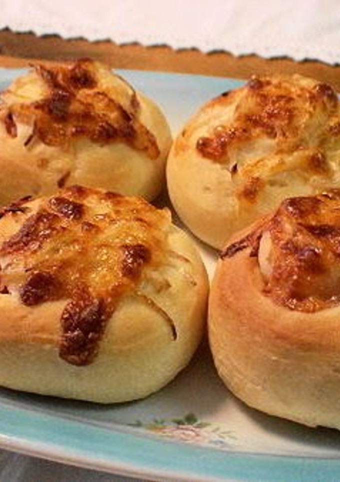 A picture of Soft and Chewy Cheese Rolls in a Bread Machine.