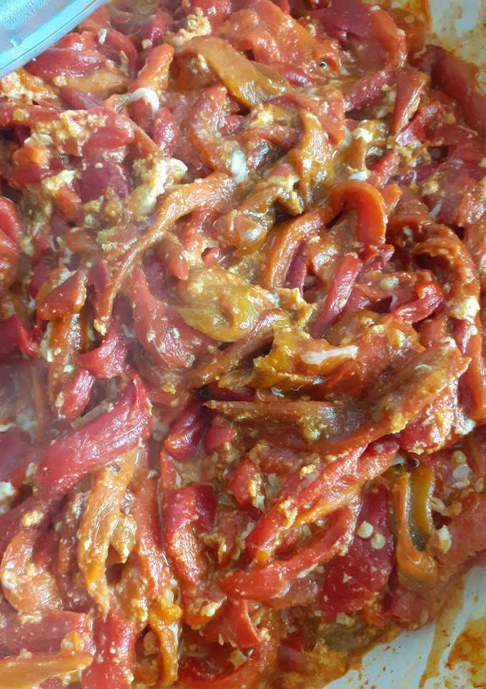 Una foto de Pimiento revuelto con huevo