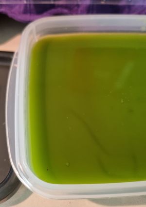 A picture of Non keto kaya using pandan paste (coconut pandan jam).